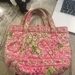 Vera Bradley Pink and Green Floral Mini Bag